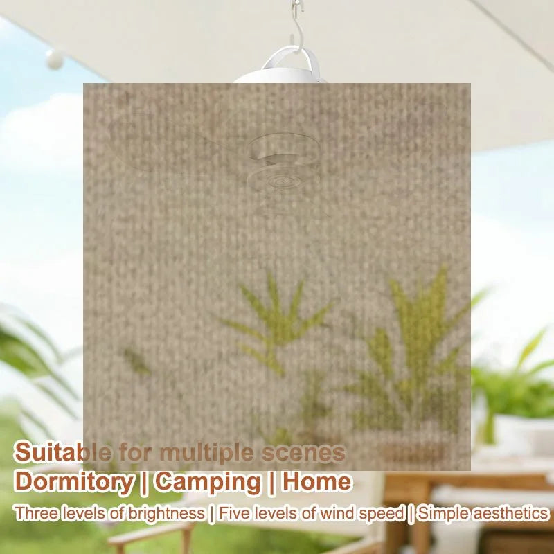 USB Rechargeable Ceiling Fan with Light & Remote Control