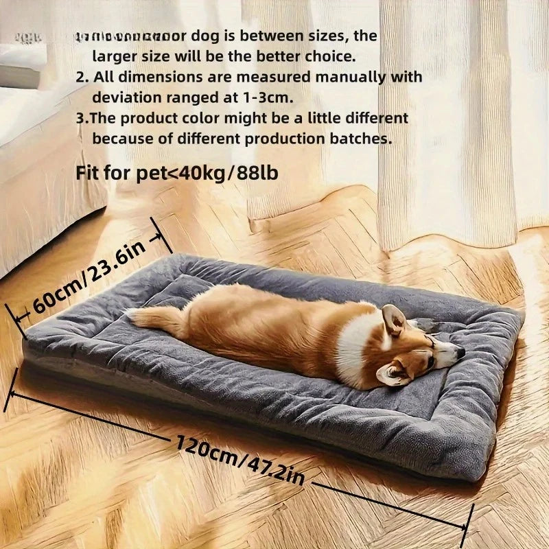Large Plush Dog Bed Sofa – Soft Thickened Pet Crate Mat