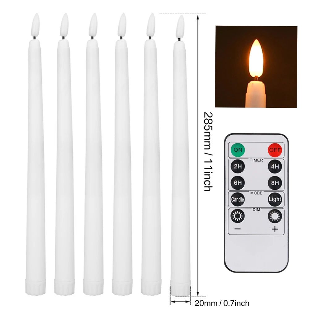 Flameless LED Taper Candles 6/12 Pack with Remote & Timer