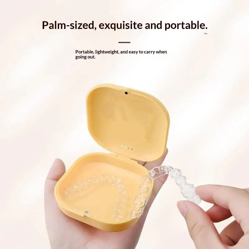 Denture Retainer Case with Vent Holes – Portable Dental Box