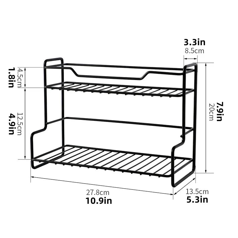 Stainless Steel Stackable Storage Rack – No-Drill Organizer