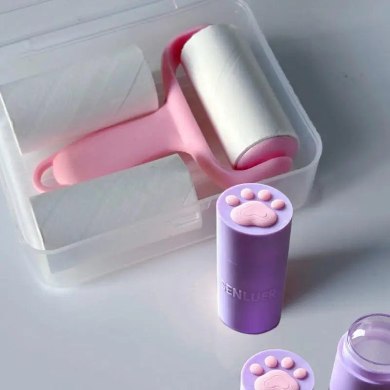 Paw Print Nail Art Stamper & Lint Roller Combo Kit
