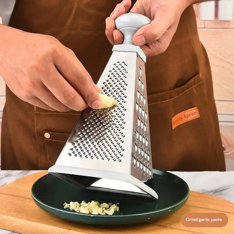 4-Sided Stainless Steel Box Grater & Vegetable Slicer