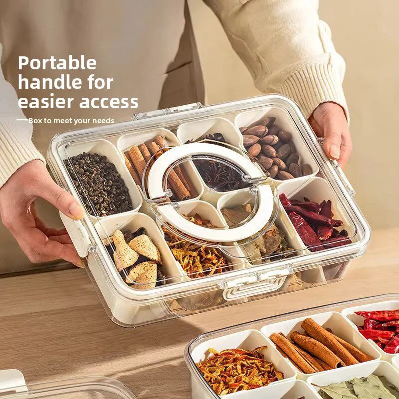 Airtight Seasoning Storage Box – Divided Spice Keeper & Organizer