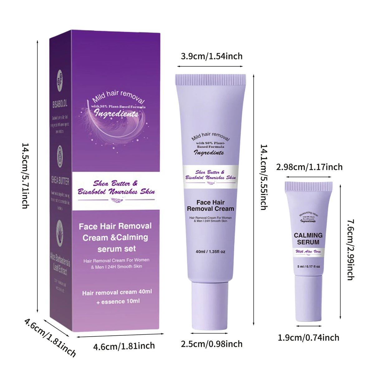 Misscheering Facial Hair Removal Cream – All Skin Types