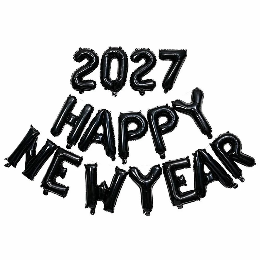 Happy New Year 2027 Foil Balloon Set – Party Decorations