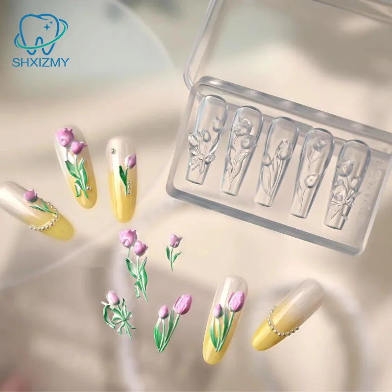 3D Silicone Nail Art Molds – Bowknot Flowers & Butterflies