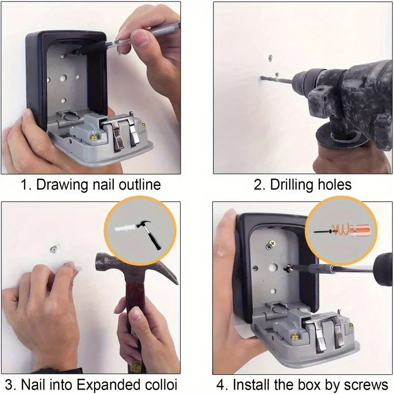 Flip-Top Key Safe Box with Combination Lock | Secure Storage