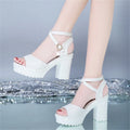 Women's Platform Wedge Sandals – Open Toe Ankle Strap Heels