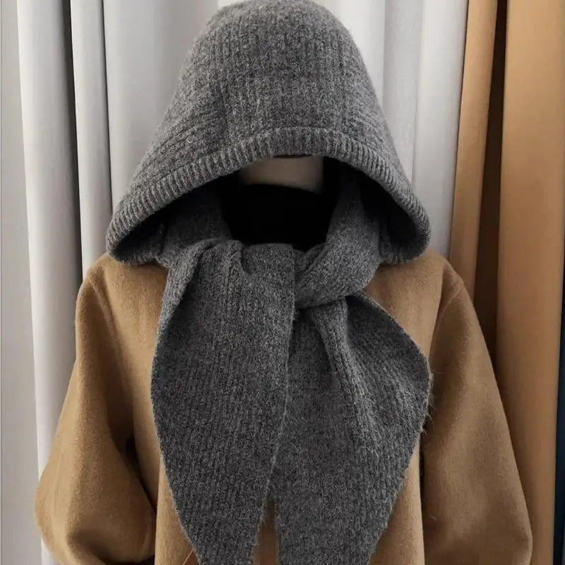 Women's 2-in-1 Knit Hat & Scarf – Winter Neck Warmer