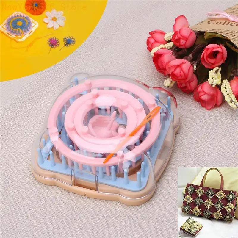 9-Piece Knitting Loom Set – Flower Pattern Maker & Yarn Craft Tool