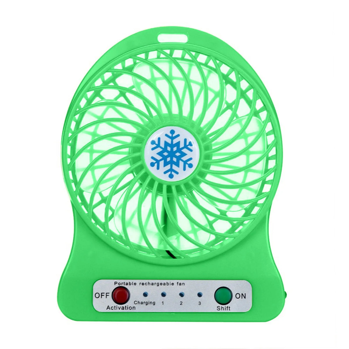 USB Rechargeable Mini Desk Fan – 3 Speeds & LED Light