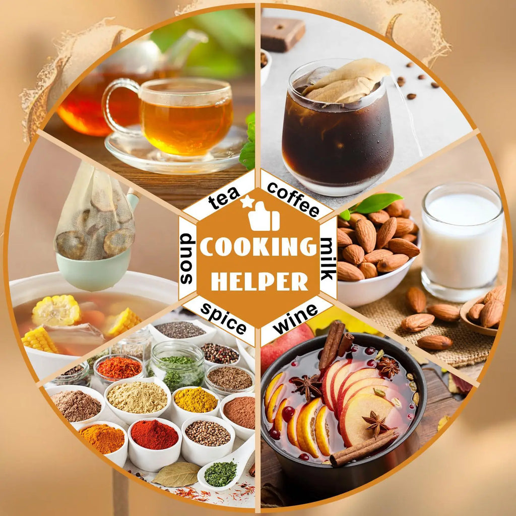 Reusable Cotton Spice & Herb Filter Bags for Cooking