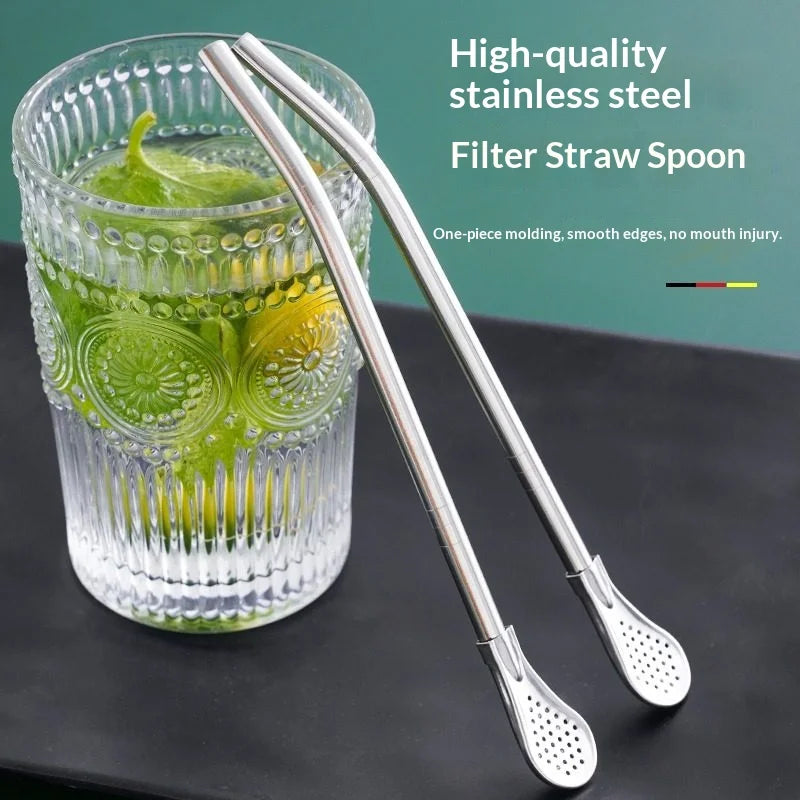 2-in-1 Stainless Steel Filter Straw Spoon – Yerba Mate Infuser