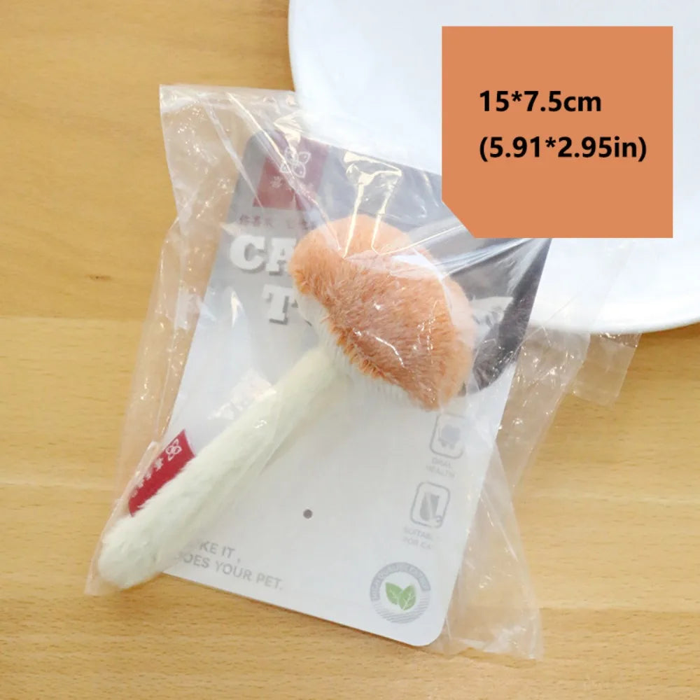 Mushroom Cat Chew Toy – Soft Bite-Resistant Teaser Stick