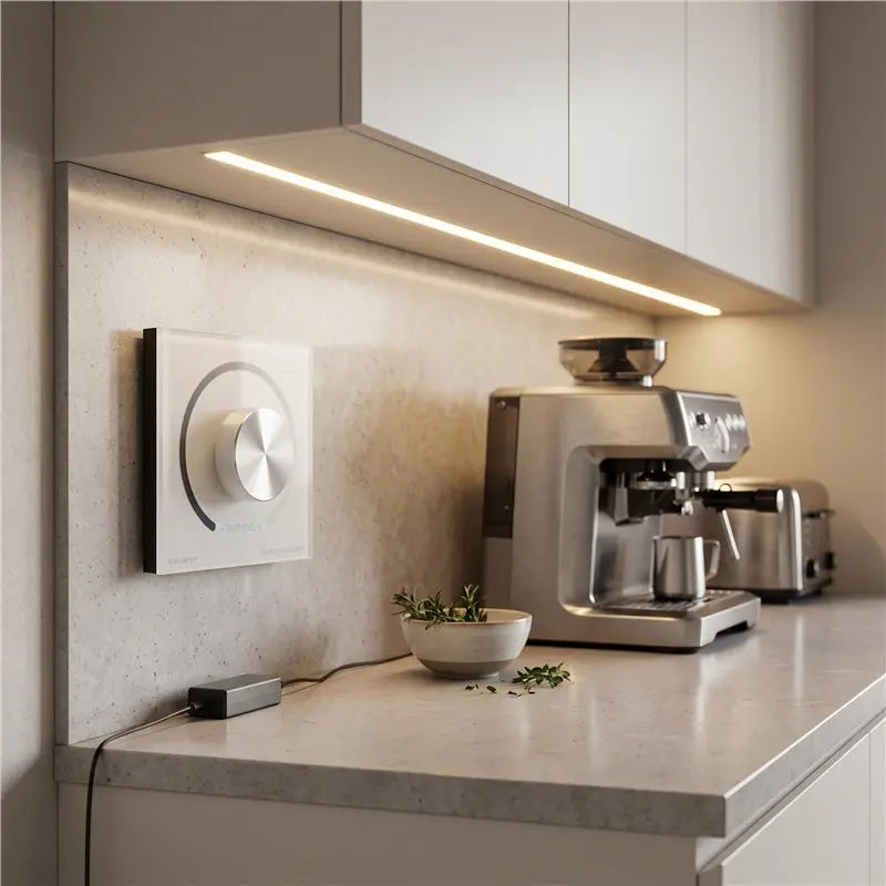 Wall Mounted PWM LED Strip Dimmer DC12V-24V Rotary Knob