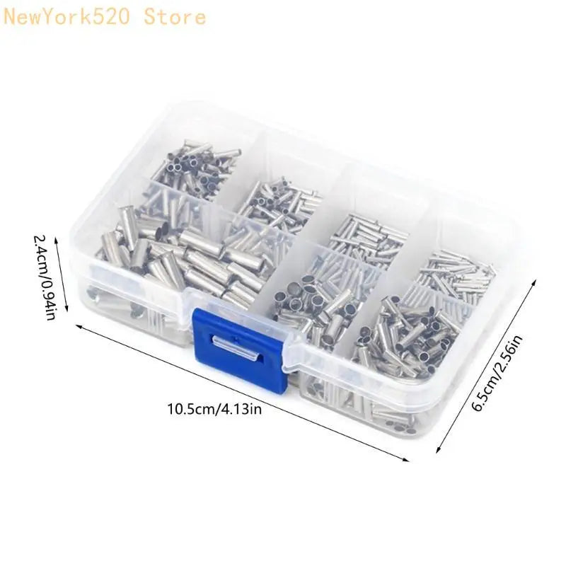 600-Pc Wire Ferrule Crimp Terminal Set with Storage Box