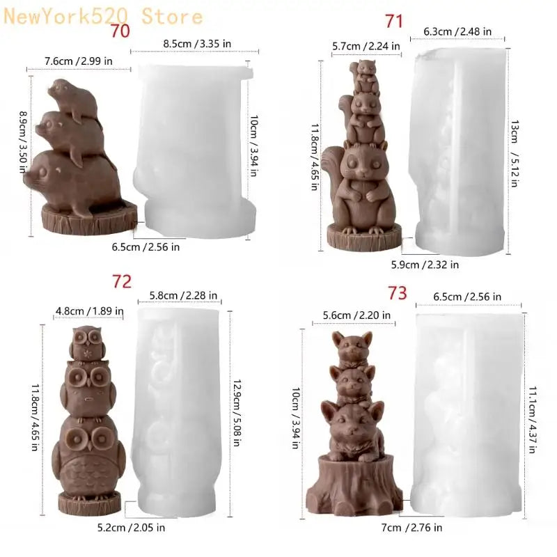 Stacking Animals Silicone Epoxy Resin Mold – Table Ornament