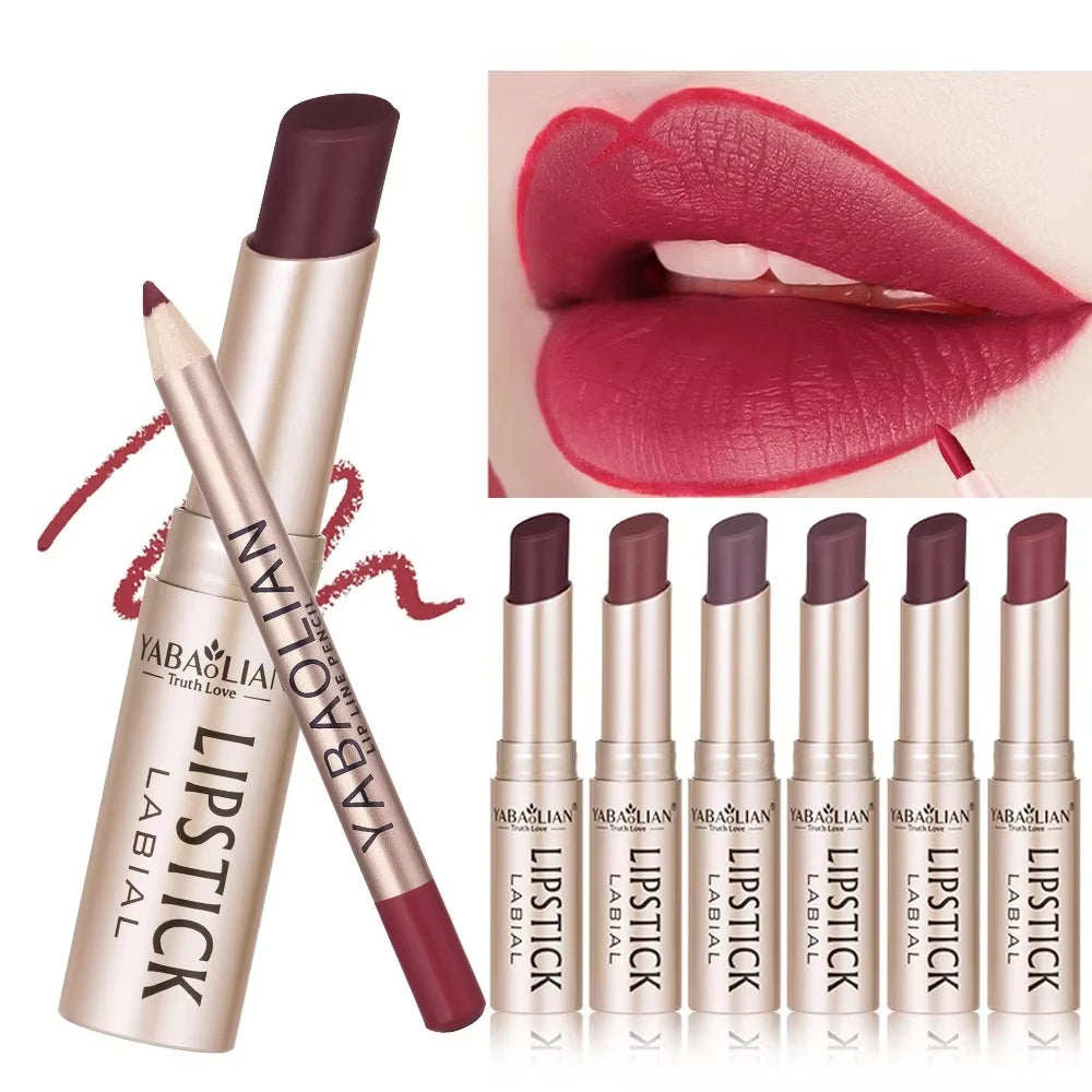 OREADEX Matte Lip Liner & Lipstick Set – High Pigment, Waterproof