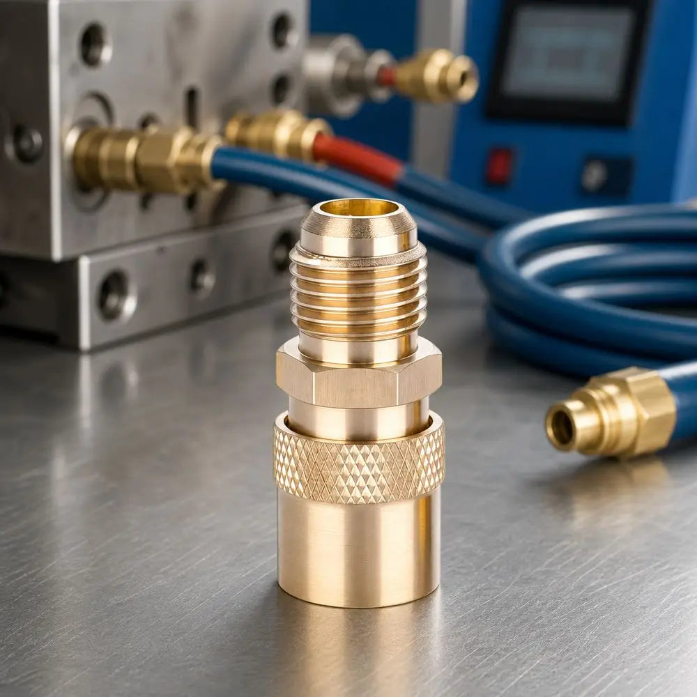 Brass Female Mold Quick Coupler – Open Flow Cooling Connector