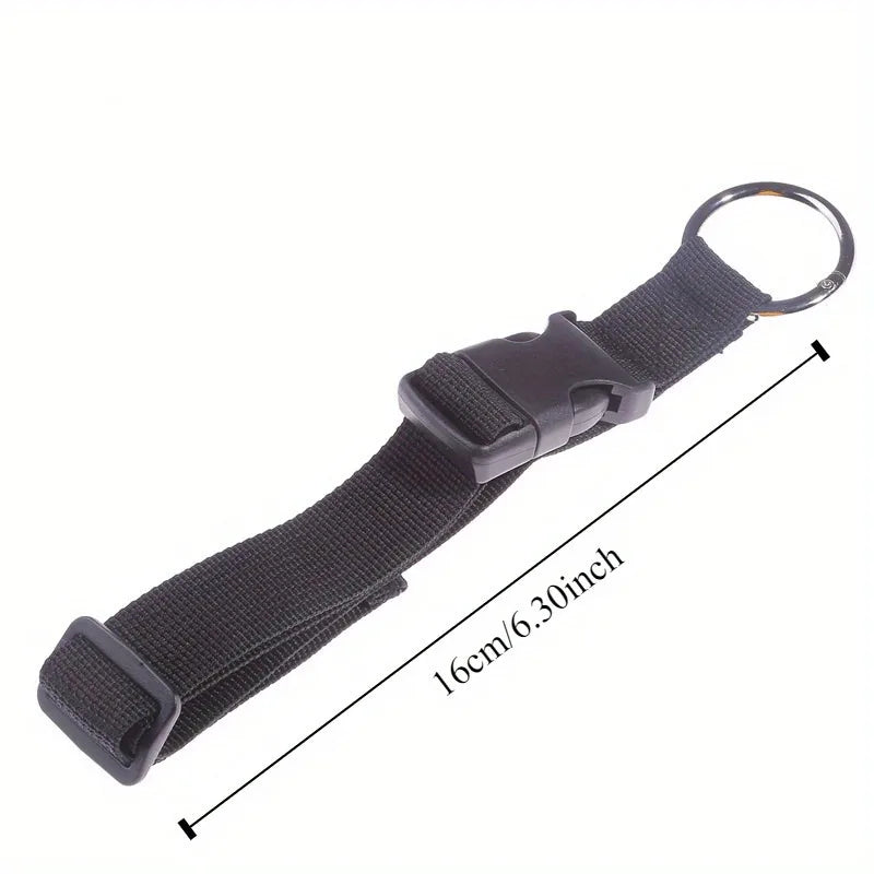 Black Nylon Luggage Strap – Anti-Theft Gripper & Handbag Clip