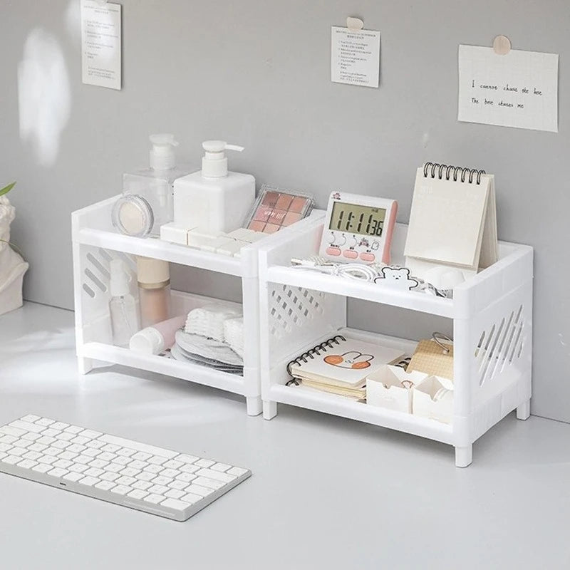 Double Layer Desktop Storage Shelf Organizer | Office & Bath