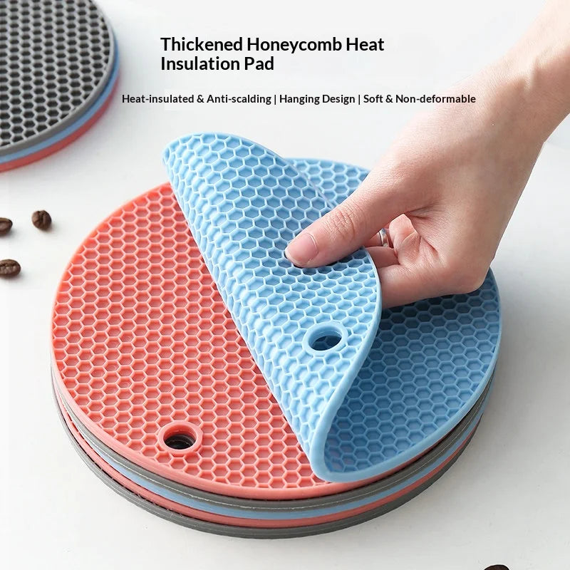 Round Honeycomb Silicone Trivet Mat – Heat Resistant Pot Holder