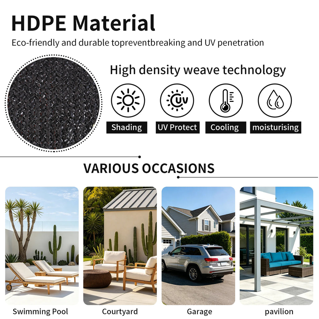 70-80% Garden Sunshade Net – Greenhouse & Privacy Cover