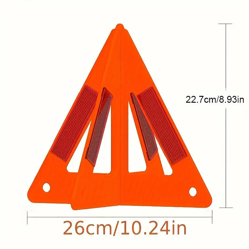 2-Pack Reflective Warning Triangles – Car Emergency Safety Kit