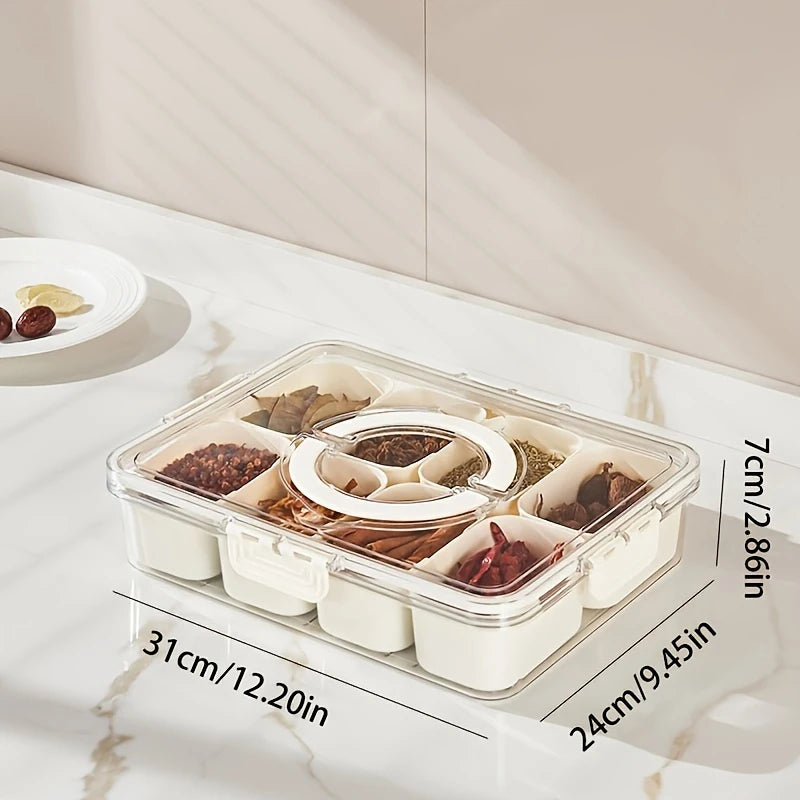 Airtight Seasoning Storage Box – Divided Spice Keeper & Organizer
