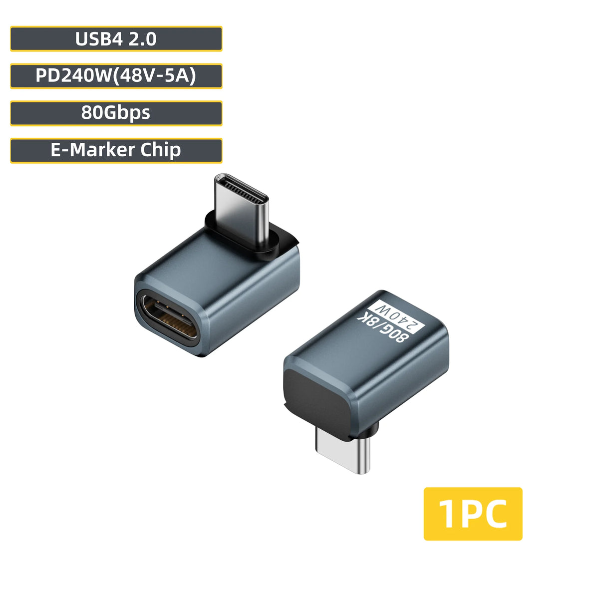 USB4 2.0 USB-C Adapter 240W 80Gbps 8K@60Hz for MacBook