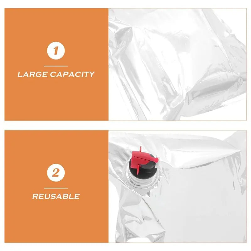 10-Pack 5L Wine Purse Refill Bladder Bags – Silver Replacement