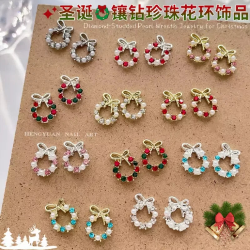 10pc 3D Christmas Bell Nail Charms – Gold & Silver Alloy DIY
