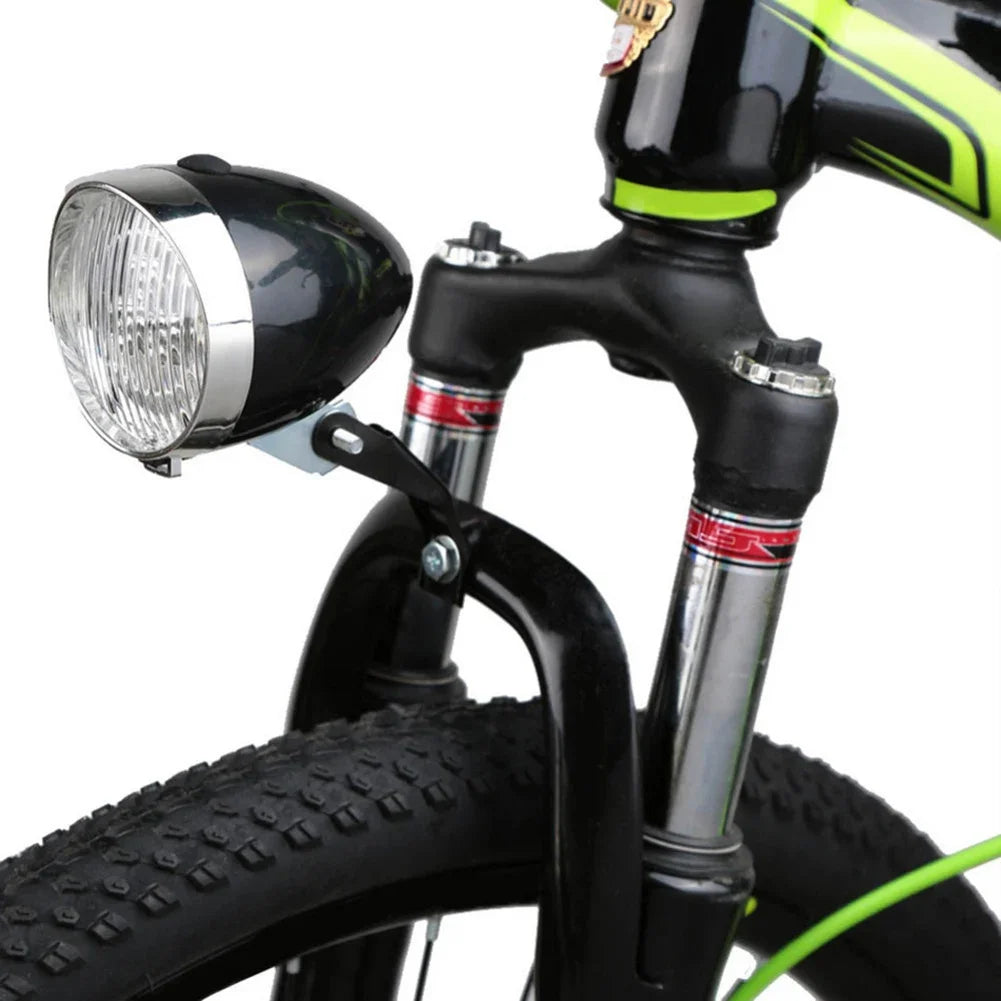 Retro 3 LED Battery Bike Headlight – IPX6 Safety Warning Lamp
