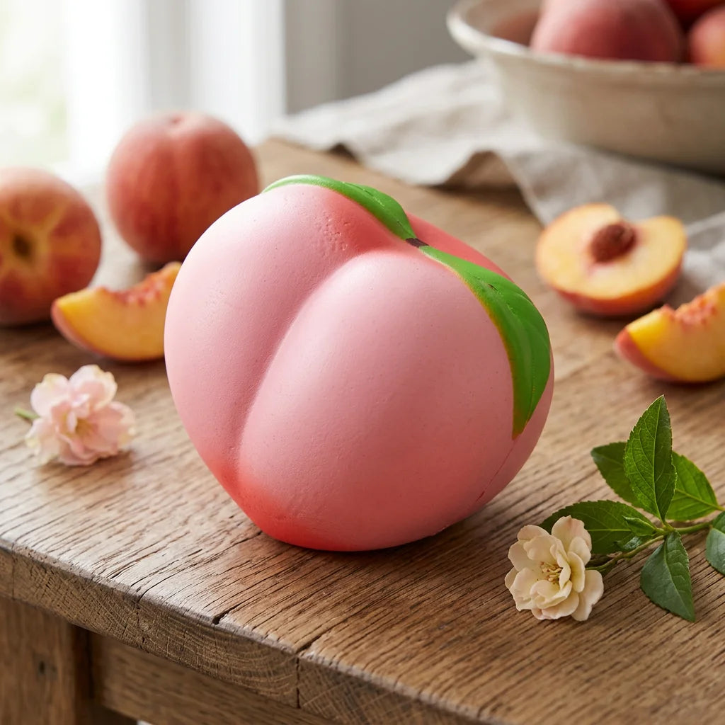 Peach Squeeze Toy Soft PU Slow Rebound Sensory Fidget Gift