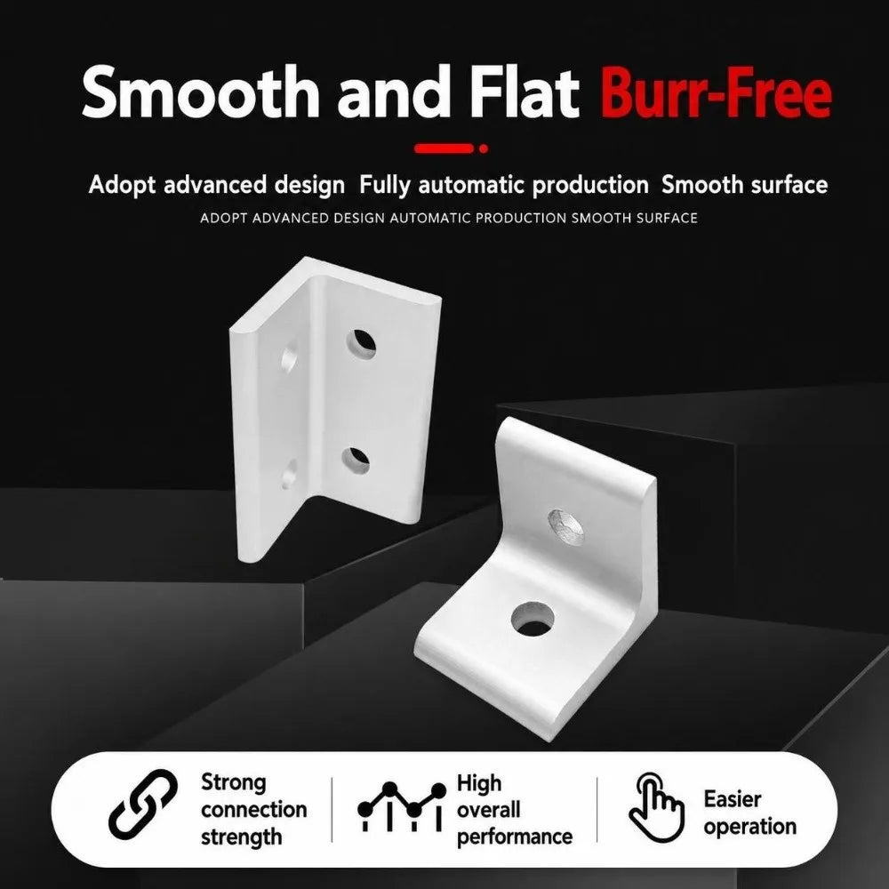 90° Aluminum Angle Bracket Flat Right Angle Connector Alloy