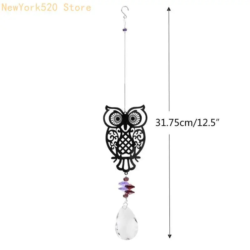 Crystal Prism Pendant Wind Chime – Butterfly Hummingbird Rainbow Maker