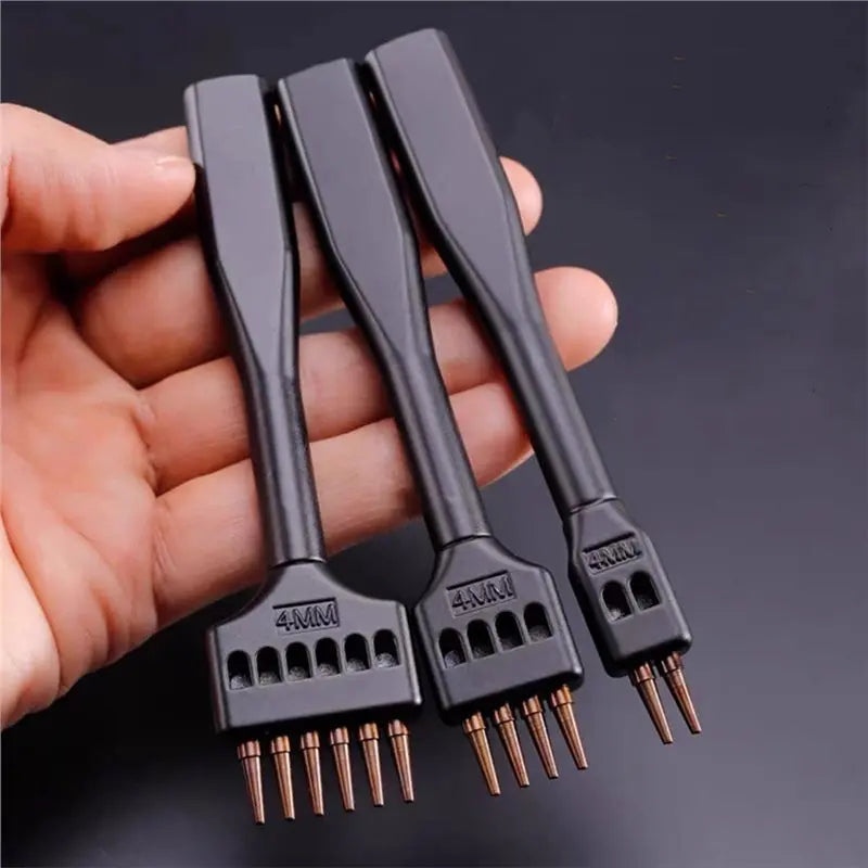 Steel Leather Punch Set – 1mm Stitching Chisel, 4–6mm Spacing