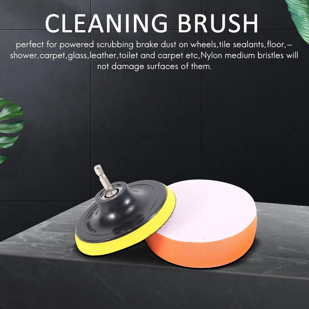 12-Piece Drill Brush & Scrub Pad Power Scrubber Set – Yellow