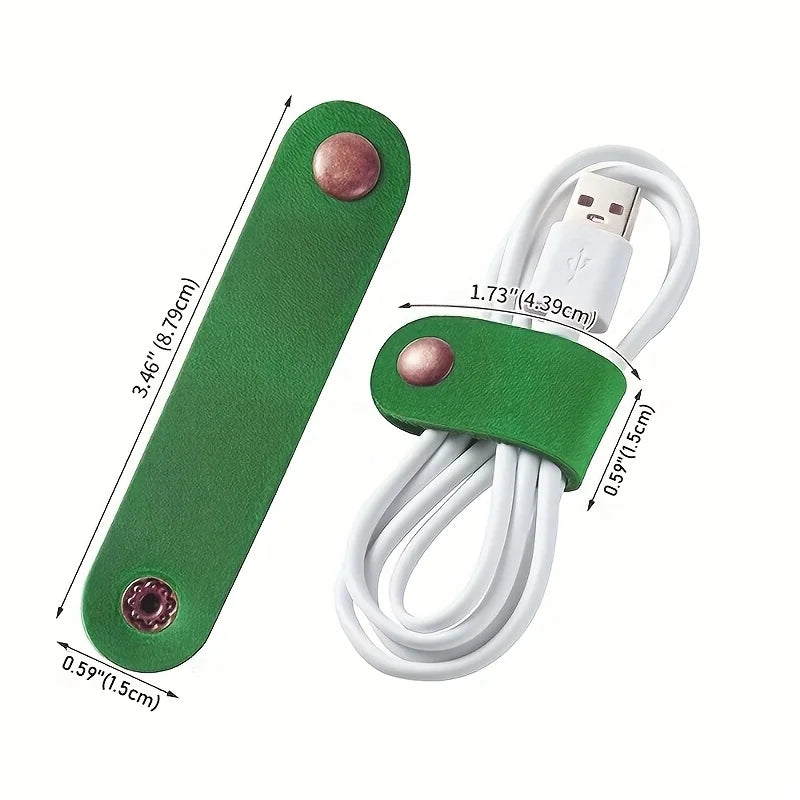 PU Leather Cable Ties Assorted Colors – 2/5/10 Pack