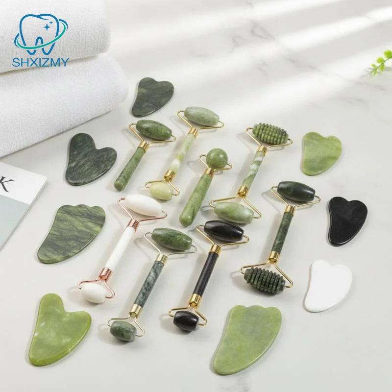 Natural Jade Roller & Gua Sha Set – Face & Body Massage