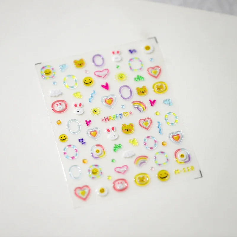 5D Embossed Turtle Nail Stickers – Frosted 3D DIY Decals