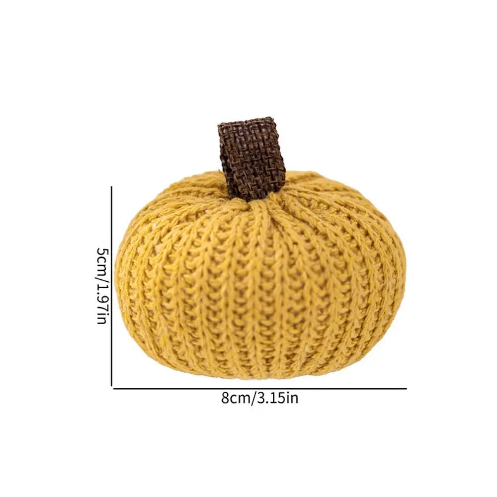 6-Pack Knitted Fabric Pumpkins – Multicolor Fall & Holiday Decor