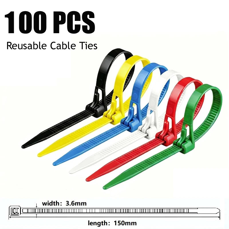 Reusable UV Resistant Nylon Cable Ties 100/300/1000 Pcs