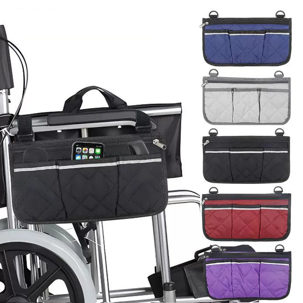 Wheelchair Armrest Side Storage Bag – Large Capacity Pouch
