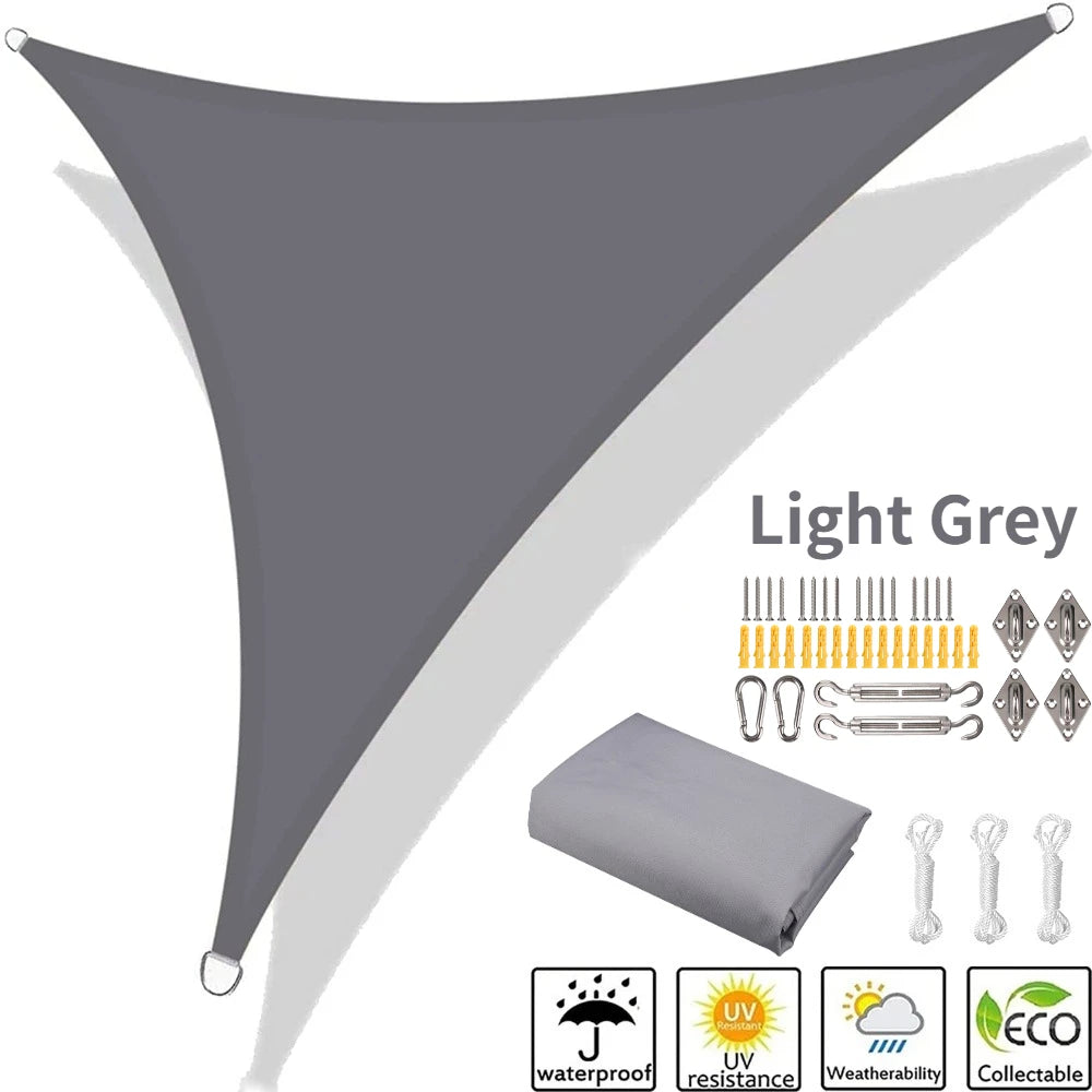 Waterproof Triangle Sun Shade Sail 5x5x5/5x5x7M – 98% UV Block