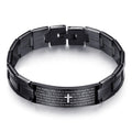 Men's Stainless Steel Cross Prayer Charm Bracelet – Gift