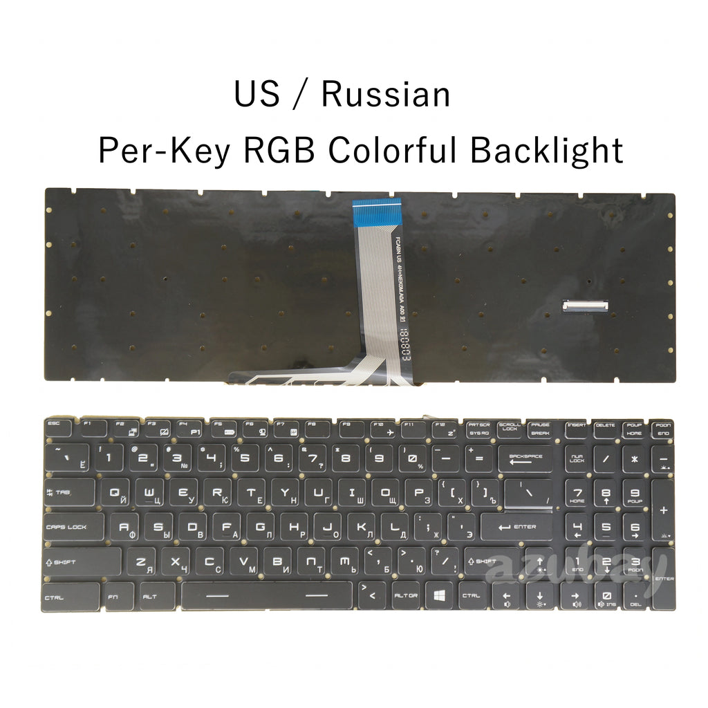 MSI GE75 Raider Keyboard Replacement US Russian Per-Key RGB
