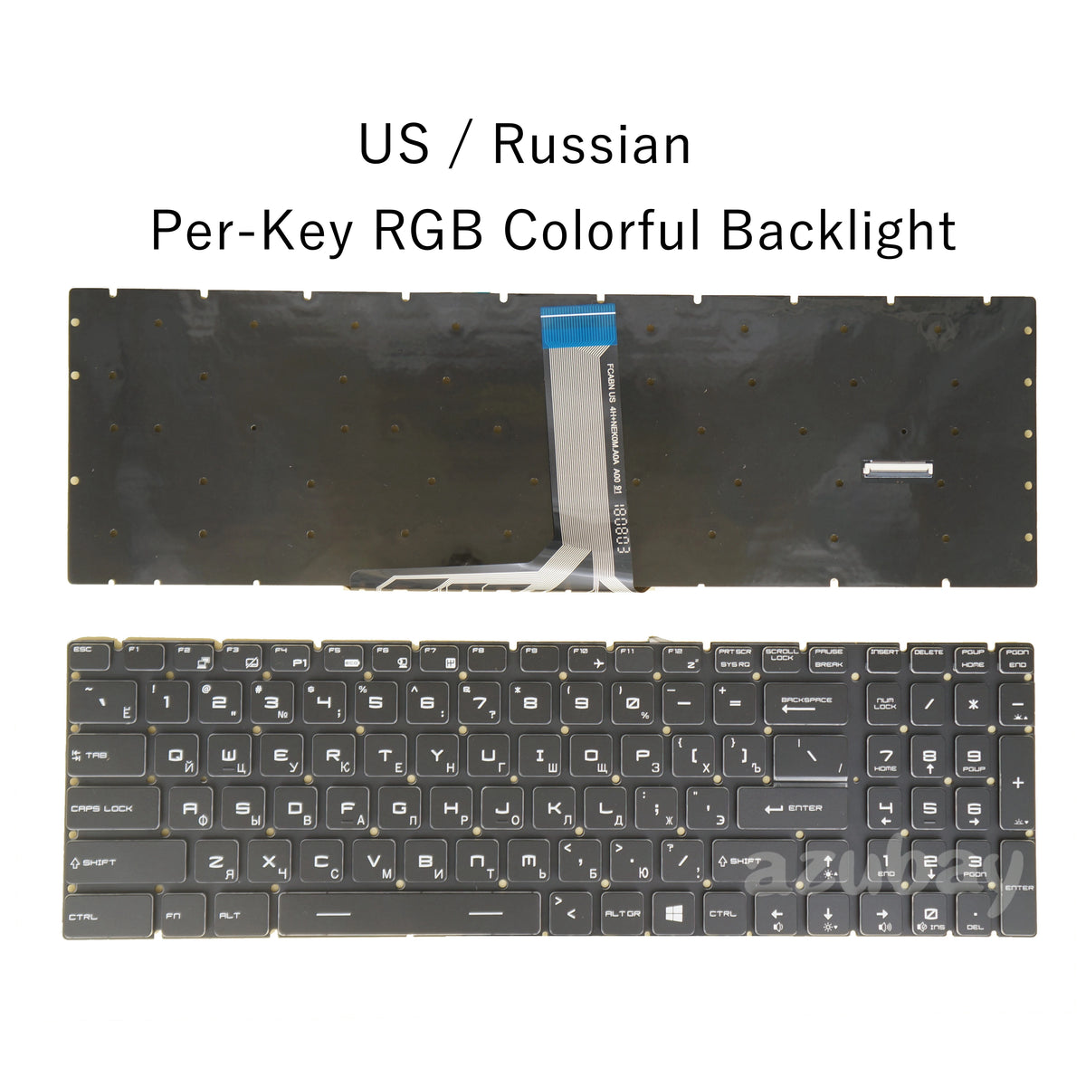 MSI GE75 Raider Keyboard Replacement US Russian Per-Key RGB