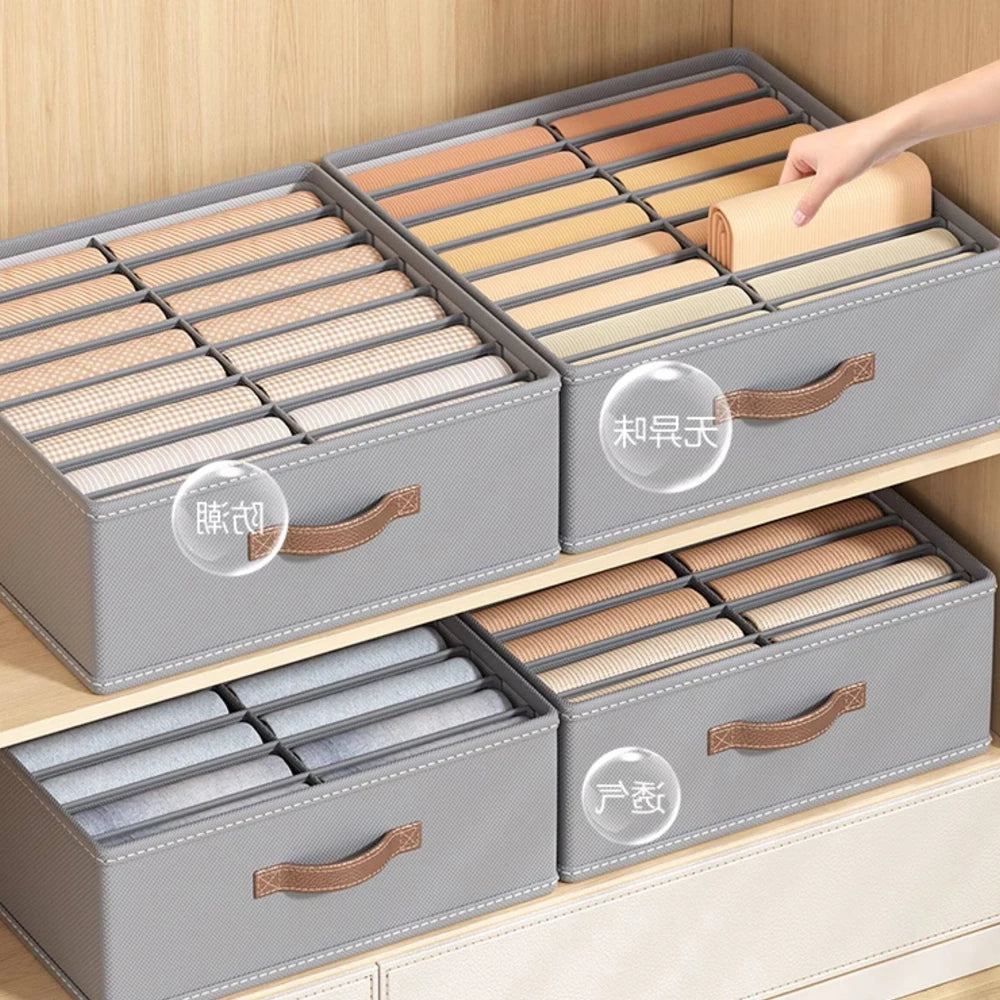Foldable Wardrobe Organizer 14/16 Grid – Pants & Clothes Box